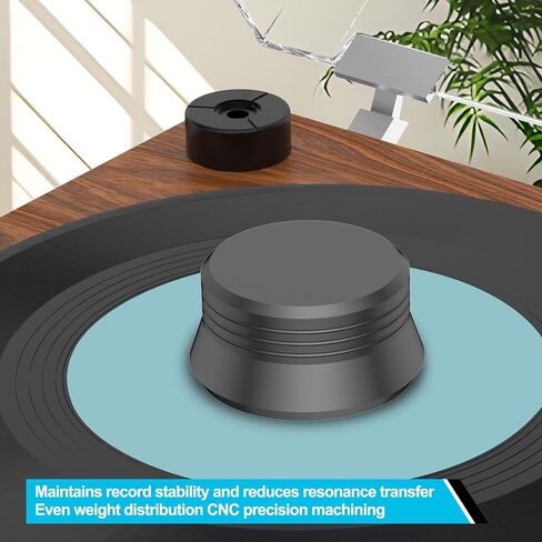 Tertullus سجل تثبيت الوزن ، سجل الألومنيوم السجل مشبك القرص فينيل إكسسوارات القرص الدوار (LP أسود) in Kuwait