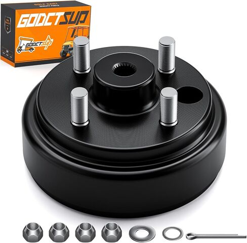 EZGO Brake Drum Hub Assembly, Golf Cart Brake Drums for EZGO TXT 1982-UP Electric and 2-Cycle 1982-1993 Gas, 24 Tooth Star Spline Drums Replace OEM# 19186G1P, 2PCS in Saudi Arabia