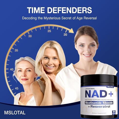 NAD+ Supplement - NAD Nicotinamide Riboside Resveratrol NAD Supplement 1000mg Pure Organic for Women and Men Anti-Aging, Energy, Focus, 80 Capsules in Saudi Arabia