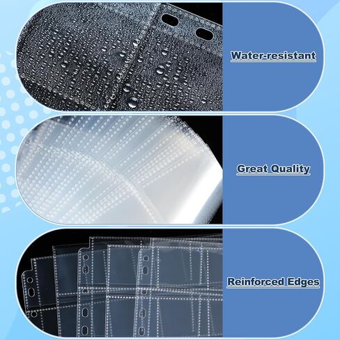 50 Pack Protective Photo Slide Pages Holds 20 35mm Slides Top Loading Photo Page Sleeves for 3 Ring Binder Holds 1000 2 x 2 Inch Photos Clear Archival Slide Storage Album Refill Preservers in Kuwait