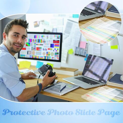 50 Pack Protective Photo Slide Pages Holds 20 35mm Slides Top Loading Photo Page Sleeves for 3 Ring Binder Holds 1000 2 x 2 Inch Photos Clear Archival Slide Storage Album Refill Preservers in Kuwait