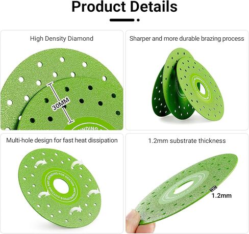 Lozlin 3pcs 115mm pressed ultra-shin-multi-pracive shore disc for porcelain glass ceramic by tile granite saw saw saw saw saw saw saw in Kuwait