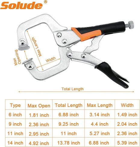 11-Inch C-Clamp Locking Pliers,Heavy Duty Vise Grip Locking Pliers With Swivel Tips for Woodworking,Welding,Home(2 Pack) in Saudi Arabia