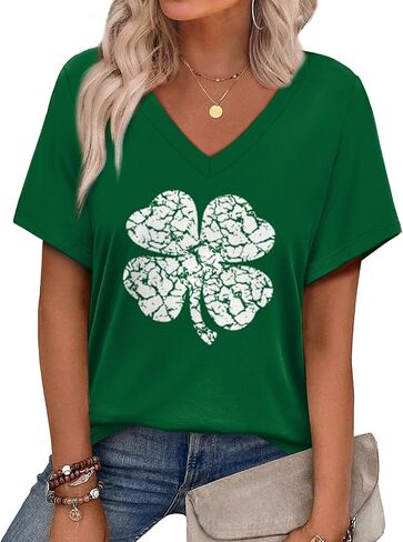 Alaroo Womens Summer Tops 2025 V Neck Short Sleeve Shirts Trendy Dressy Casual Vacation Outfits Printed in Kuwait