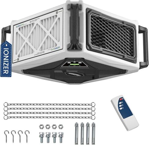 ALORAIR 2 Stage CHAKE (580/780CFM) أنظمة ترشيح الهواء المؤينات المدمجة مع التحكم عن بُعد ومروحة دوامة قوية ، وضع معلق لمتجر الأعمال ، مجمعات الغبار المتجر ، PURECARE 780IG in Kuwait