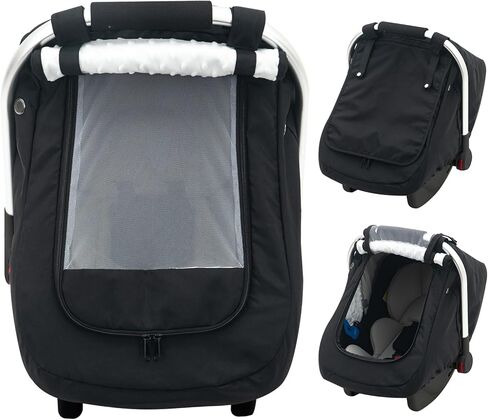 Waterproof Car Seat Cover Baby, 3D Mink Dot Infant Car Seat Cover with 2 Breathable Vents, Universal Carseat Canopy for Girls Boys, Baby Carrier Cover for All Seasons, Protect from Sunlight Rain in Saudi Arabia