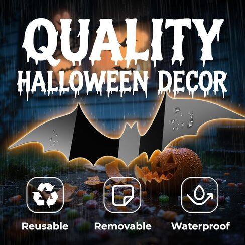 140Pcs Bats Wall Decor - 3D Bats Halloween Decorations, Halloween Party Supplies Stickers, Bat Wall Decal for Home, Door, Window, Room, Office, School in Kuwait