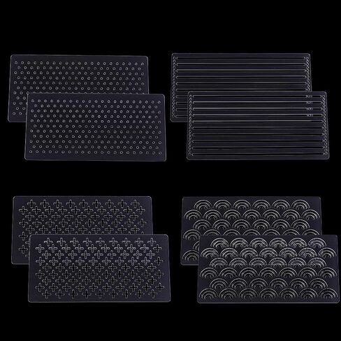 4Pcs Clear Acrylic Sashiko Stencil 3.94x7.87 Inch Embroidery Pattern Template Acrylic Embroidery Tool Quilting Stencil Tool Drawing Line Template for Hand Quilting and Embroidery in Kuwait