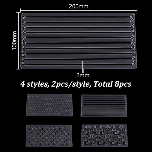 4Pcs Clear Acrylic Sashiko Stencil 3.94x7.87 Inch Embroidery Pattern Template Acrylic Embroidery Tool Quilting Stencil Tool Drawing Line Template for Hand Quilting and Embroidery in Kuwait