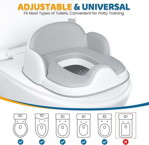 Orzbow 3-in-1 Potty Training Toilet, Detachable Toddler Potty,As Toilet Seat, Chair, Step Stool for Boys & Girls 18+ Months, Universal Potty Seat with Adjustment Lever, Splash Guard, Easy to Clean in Kuwait