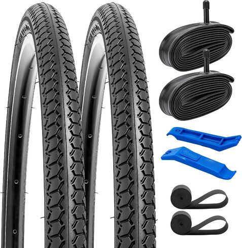 YUNSCM 2-PCS 26x1 3/8 (37-590) و 26 × 1 3/8 صمام أنابيب الدراجة الثقيلة مع شرائح 2 حافة متوافقة مع 26 × 1 3/8 26x1 3-8 دراجة الدراجة إطارات الدراجات والأنابيب (Y-385) in Kuwait