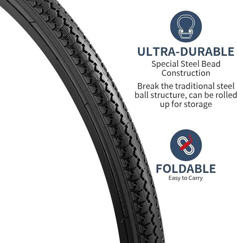 YUNSCM 2-PCS 26x1 3/8 (37-590) و 26 × 1 3/8 صمام أنابيب الدراجة الثقيلة مع شرائح 2 حافة متوافقة مع 26 × 1 3/8 26x1 3-8 دراجة الدراجة إطارات الدراجات والأنابيب (Y-385) in Kuwait