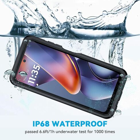 Lanhiem for Moto G Play 5G 2024 Case, IP68 Waterproof Dustproof Shockproof Case with Built-in Screen Protector, Full Body Underwater Protective Cover for Moto G Play 2024 Only, Black in Saudi Arabia