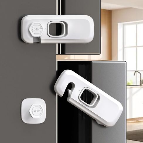 5 Pack Oven Lock Child Safety, QYESWHSR Cabinet Locks Baby Proofing with 3M Adhesive, Oven Door Lock Easy to Install & No Tools Need Multi-Purpose for Furniture Kitchen, Toilet Seat, Drawer Locks in Saudi Arabia