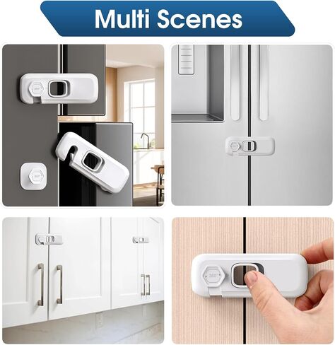 5 Pack Oven Lock Child Safety, QYESWHSR Cabinet Locks Baby Proofing with 3M Adhesive, Oven Door Lock Easy to Install & No Tools Need Multi-Purpose for Furniture Kitchen, Toilet Seat, Drawer Locks in Saudi Arabia