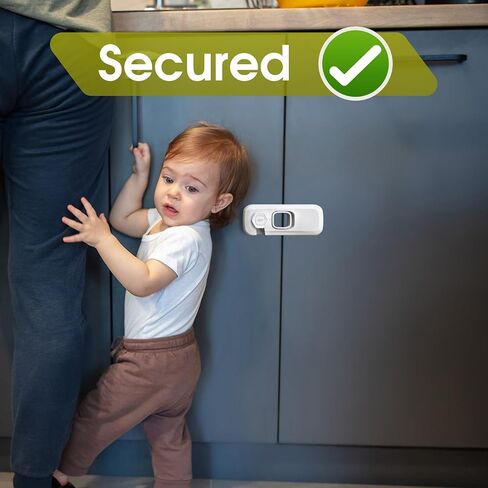 5 Pack Oven Lock Child Safety, QYESWHSR Cabinet Locks Baby Proofing with 3M Adhesive, Oven Door Lock Easy to Install & No Tools Need Multi-Purpose for Furniture Kitchen, Toilet Seat, Drawer Locks in Saudi Arabia