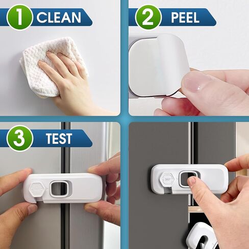 5 Pack Oven Lock Child Safety, QYESWHSR Cabinet Locks Baby Proofing with 3M Adhesive, Oven Door Lock Easy to Install & No Tools Need Multi-Purpose for Furniture Kitchen, Toilet Seat, Drawer Locks in Saudi Arabia