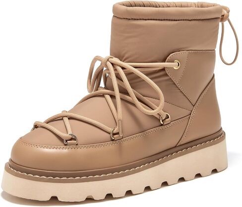 Beau Today Snow Boots for Women ، منصة مضادة للانزلاق في الكاحل الشتوية ، وأحذية الصوف المستدير من الصوف in Kuwait