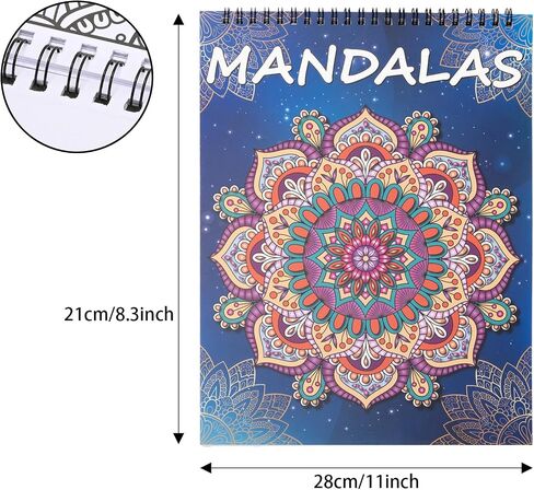 Ilyever 3 Pack Adult Stress Relief Coloring Book,60 Page Mandalas,Animal & Flower Patterns,Spiral Bound Women Coloring Books for Mindfulness & Relaxation for Christmas,Birthday&Holiday Party Gifts in Saudi Arabia