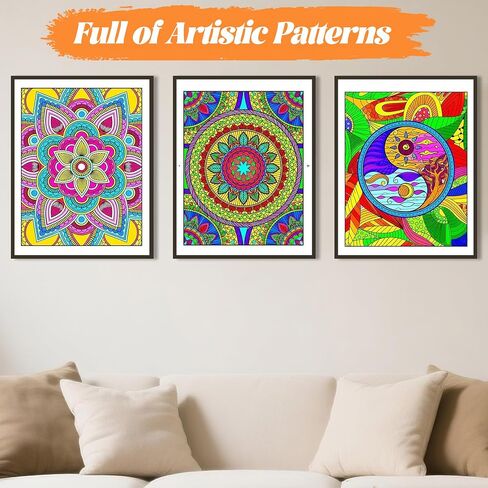 Ilyever 3 Pack Adult Stress Relief Coloring Book,60 Page Mandalas,Animal & Flower Patterns,Spiral Bound Women Coloring Books for Mindfulness & Relaxation for Christmas,Birthday&Holiday Party Gifts in Saudi Arabia