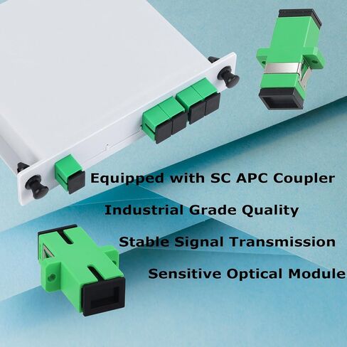 1 PC SC/APC 1x2 PLC Fiber Optic Flitter ، من 1 إلى 2 SC APC بطاقة كاسيت إدراج خائن الألياف البصرية للأسلاك المنزلية ، LAN الألياف البصرية ، صندوق توزيع الألياف ، غرف الشبكة in Kuwait
