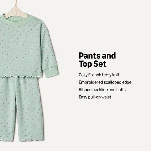 Amazon Essentials x Sofia Grainge Toddlers and Baby Girls' French Terry Pant and Top Set in Kuwait