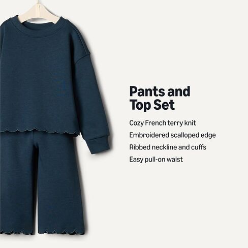 Amazon Essentials x Sofia Grainge Toddlers and Baby Girls' French Terry Pant and Top Set in Kuwait