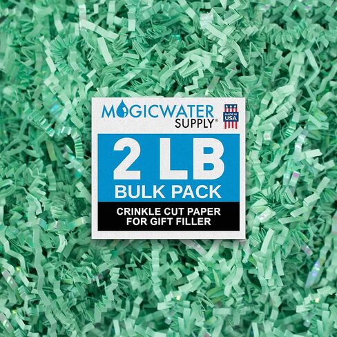 MagicWater Supply - 2 LB - Baby Blend - Pink, Blue and White Blend of Crinkle Cut Paper Shred Filler great for Gift Wrapping, Basket Filling, Birthdays, Weddings, Anniversaries, Valentines Day in Kuwait