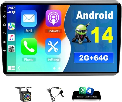 Android 13 Car Radio Compatible with Dodge for Dart 2012 2013 2014 2015 2016, 4G+64G 9" Touch Screen Car Stereo Radio with Wireless Carplay Android Auto GPS WiFi Mic Backup Camera in Kuwait