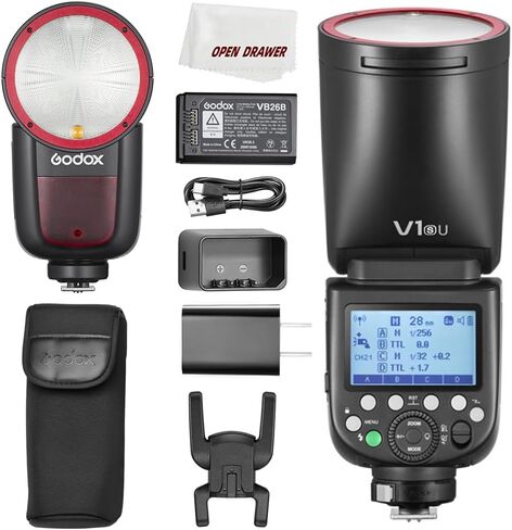 Godox V1S Flash V1-S USA Version Round Head Camera Flash, 2.4G TTL Flash, 1/8000s HSS, Built-in Lithium Battery, 10 Level LED Modeling Lamp, 1.5s Recycle Time for Sony Camera in Saudi Arabia