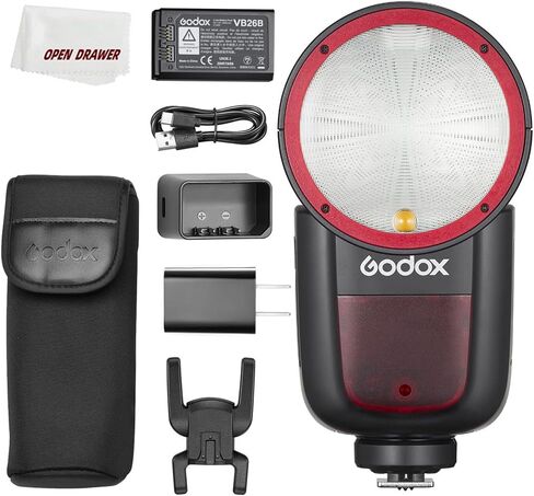 Godox V1S Flash V1-S USA Version Round Head Camera Flash, 2.4G TTL Flash, 1/8000s HSS, Built-in Lithium Battery, 10 Level LED Modeling Lamp, 1.5s Recycle Time for Sony Camera in Saudi Arabia