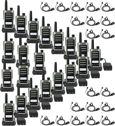 Retevis RB66P Fast Charging 2 Way Radio, Commercial Walkie Talkies with Earpiece,1500mAh Battery,USB-C Charging,Two Way Radio Long Range for School Nursing Home (20 Pack) in Kuwait