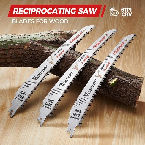 15 '' (380mm) شفرات المنشار المتبادلة شفرات اليابانية 3pcs ، 6TPI CR-V شفرات المنشار المتبادل للأشجار مع أسنان الإزاحة ثلاثية ، شفرات منشار الحافة المنحنية للتشذيب وقطع الخشب in Kuwait