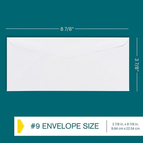 #9 حجم الرسالة - 100 حزمة - ملون للأمان 3 7/8 "× 8 7/8" مظاريف عمل بختم صمغي - مغلفات بريدية للإرجاع - مظاريف قانونية للشيكات والفواتير والبيانات - مظروف عادي بوزن 24 رطل in Kuwait