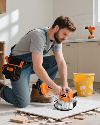 أداة اهتزاز البلاط لبطارية DeWalt 20V Max ، آلة تسوية اهتزاز البلاط المحمولة مع 8 ، شاشة رقمية ، كوب شفط للبلاط ، الأرضية ، الزجاج الكثيف (البطارية غير متضمنة) in Kuwait