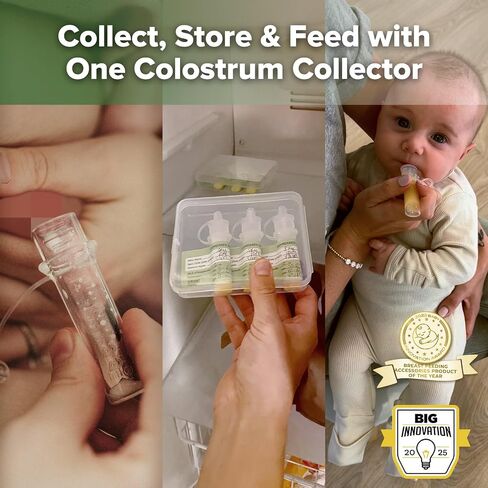 مجموعة Haakaa Colostrum Collector مجموعة من جامع حليب الأم للرضاعة الطبيعية ، والتعبئة الجاهزة للاستخدام ، وقابلة لإعادة الاستخدام ، وخالية من BPA ، ومسح القطن وحالة التخزين (4pcsx4ml+2pcsx20ml) in Kuwait