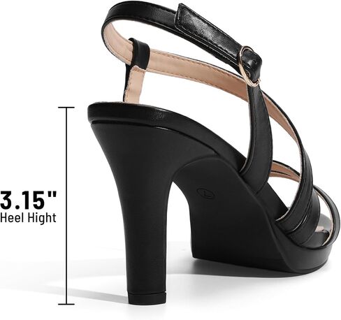 DREAM PAIRS Women's Strappy High Heels Dress Shoes | Platform Heeled Sandals Open Toe Comfortable Shoes with Adjustable Ankle Strap in Saudi Arabia