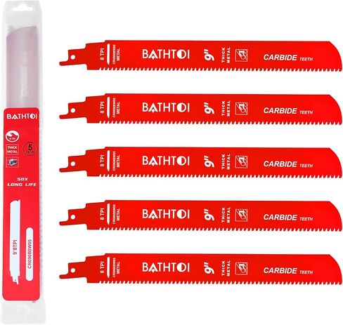 5 Pack 12 Inch 3 Tpi Carbide Reciprocating Saw Blades for Wood Cutting and Tree Trimming, Pruning Sawzall Blades with Carbide Tipped Teeth for Longer Life and Faster Cutting Speed in Saudi Arabia
