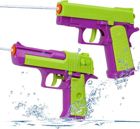 2 Pack Water Gun for Kids - Squirt Guns Water Blaster Soaker 100CC Capacity Water Pistol Toys for Boys Girls Toddlers, Ideal Summer Gifts for Swimming Pool Beach Outdoor Water Toys in Saudi Arabia