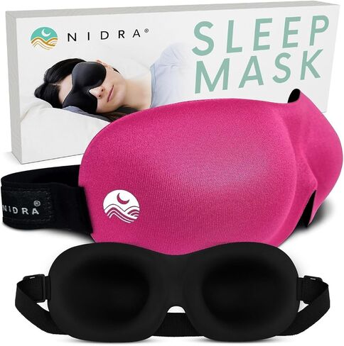 قناع نوم صغير نيددرا للنوم الجانبي - ملاءمة الضغط الصفر ، وظل الحظر الخفيف للملحقات على السفر والرضاعة - أسود ، صغير الحجم in Kuwait