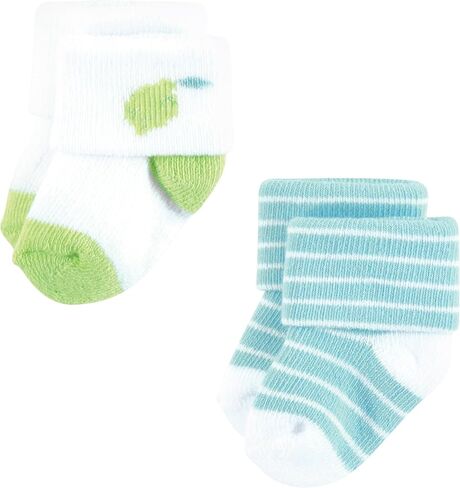 Hudson Baby Baby Unisex Cotton Rich Newborn and Terry Socks, Neutral Heel Toe, 6-12 Months, Brown in Saudi Arabia