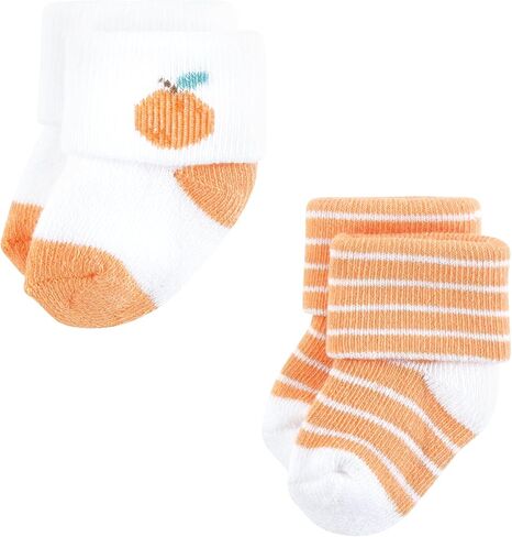 Hudson Baby Baby Unisex Cotton Rich Newborn and Terry Socks, Neutral Heel Toe, 6-12 Months, Brown in Saudi Arabia