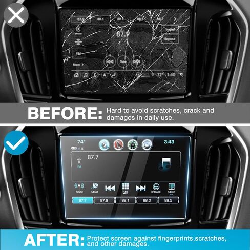 Karltys Screen Protector for 2025 Ford Explorer(Active/ST-Line/Platinum/ST) 13.2" Touchscreen with Button, Anti Glare Ultra Clear Tempered Glass, 2025 Explorer Accessories Navigation Protective Film in Saudi Arabia