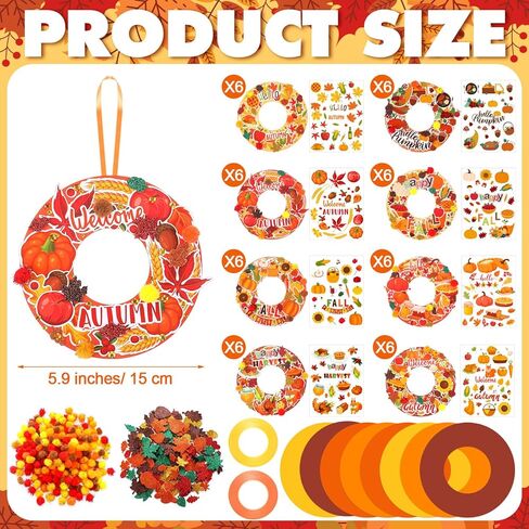 48 Sets Winter Wreath Craft Kits DIY Snowflake Wreath Hanging Ornaments Make Your Own Paper Winter Craft with Stickers for Winter Xmas Home Party Favors Activities in Kuwait