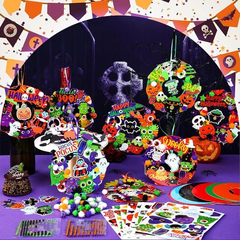 48 Sets Winter Wreath Craft Kits DIY Snowflake Wreath Hanging Ornaments Make Your Own Paper Winter Craft with Stickers for Winter Xmas Home Party Favors Activities in Saudi Arabia