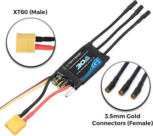 80A 2-6S Water Cooling Brushless Marine ESC for RC Boat with 4.0mm Bullet and XT90 connectors in Kuwait