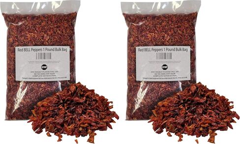 Red BELL Peppers 1 Pound Bulk Bag-Heat Sealed to Maintain Freshness-Crushed & Dried Spice Seasoning in Saudi Arabia