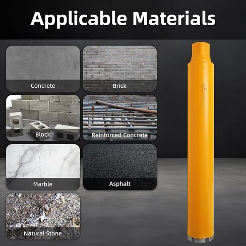 بتات الحفر الأساسية الماس البطيئة 6 بوصة للخرسانة والبناء الصلبة بتات أساسية مع ارتفاع قطاع 10 مم ، وعمق الحفر 15.7 "1-1/4"-7 أربور in Kuwait