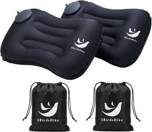 2 Pack Inflatable Pillow Camping, Inflatable Air Pillow for Neck and Lumbar Support, Press-to-Inflate Design, Travel Pillows for Camping, Hiking, and Backpacking - Blue in Saudi Arabia