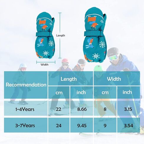 American Trends Toddler Winter Mittens Snow Toddler Gloves Ski Kids Mittens Warm Gloves for Toddler Kids Pure Black S(Fits 2-4 years) in Kuwait